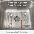 Better Houseware Small White Sink Protector for Kitchen Sink, Metal Grid Mat Fits Compact Single-Bowl Sinks, 12x10.25 in 12 X 10.25 X 1 White