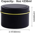 SONVIIBOX 24 Pack 8oz Candle Tins,Black Candle tins for Making Candles Bulk,8 oz Candle Jars,Tin Jars for Candle Making,Metal tin Jars (Black) 8