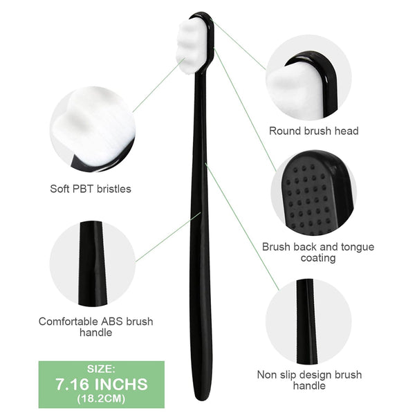 Easyhonor Extra Soft Toothbrush for Sensitive Gums, Micro Fur Manual Toothbrush with 20000 Soft Floss Bristle for Pregnant Women, Elderly and Gum