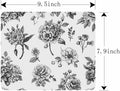 IBILIU Mouse Pad White Roses,Butterfly Flower Floral Rectangle Mousepad Non-Slip Rubber Base Computer Mouse Pad for Laptop, Office, Home - 9.5 X