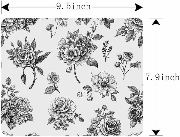 IBILIU Mouse Pad White Roses,Butterfly Flower Floral Rectangle Mousepad Non-Slip Rubber Base Computer Mouse Pad for Laptop, Office, Home - 9.5 X
