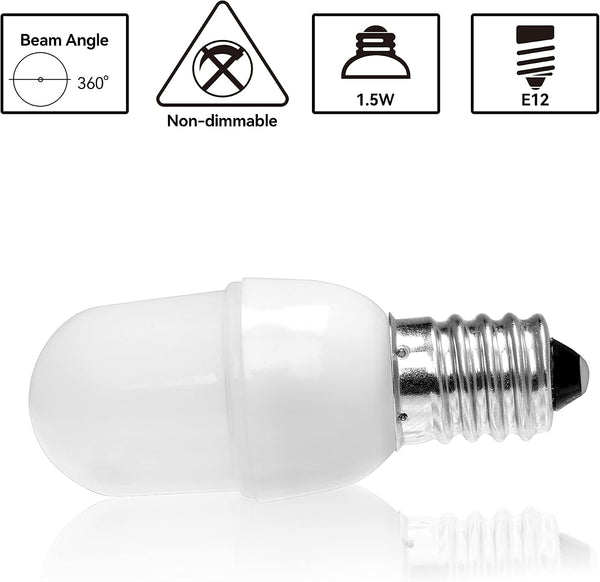 Night Light Bulbs,[4PACK] 15 Watt LED Night Light Bulb Equivalent, 1.5W Led Bulbs C7 S6, Mini Candelabra E12 Base, Warm White 3000K, 150LM Small
