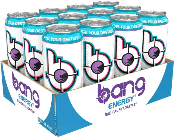 Bang Energy Radical Skadattle, Sugar-Free Energy Drink, 16-Ounce (Pack of 12)