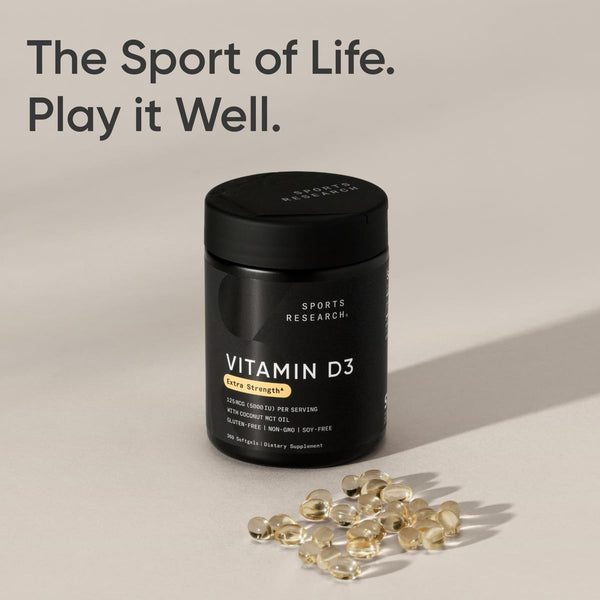 Sports Research Vitamin D3 5000Iu (125Mcg) with Coconut Oil ~ High Potency Vitamin D for Immune & Bone Support ~ Non-Gmo Verified, Gluten & Soy
