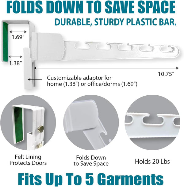 Wonder Hanger Over The Door 3-Pack Organizer for Clothes Hangers, Space-Saving Cascading Hanger Hooks, White