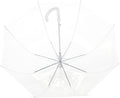 Amazon Basics Clear Umbrella for Rain, Round Bubble Umbrella for Wedding, With Wide Coverage (35" Canopy Diameter), Auto Open, Strong Fiberglass