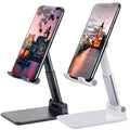 Meetuo 2 Pcs Cell Phone Stand for Desk, Adjustable & Foldable Phone Holder | Adjustable Angle Height, Fully Foldable&Portable, Compatible with