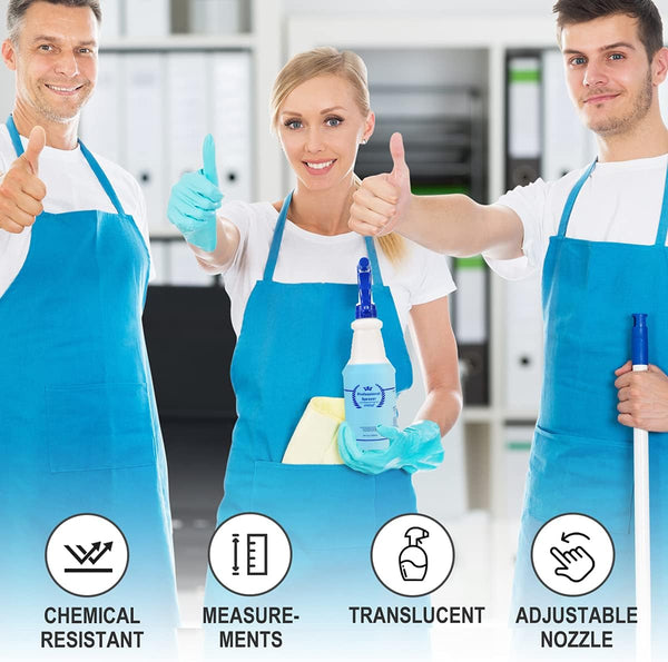 Plastic Spray Bottle (3 Pack, 24 Oz, 3 Colors) Heavy Duty All-Purpose Empty Spraying Leak Proof Mist Water Bottles for Cleaning Solutions Plants