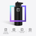 IRON °FLASK 32 oz Wide Mouth Water Bottle with 3 Lids | Insulated Stainless Steel Sports Water Bottle with 3 Leakproof Lids - BPA Free, Cold 24