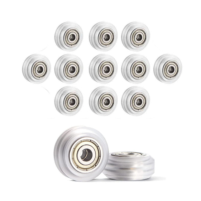 3D Printer Rollers Polycarbonate Gantry Wheels V Slot (13Pcs/Pack) Clear Ender 3 Bed Wheels 625Zz for Creality Ender Rol