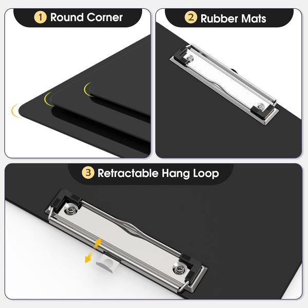 Plastic Clipboards, Black 8.5x11 Clip Board Black 1
