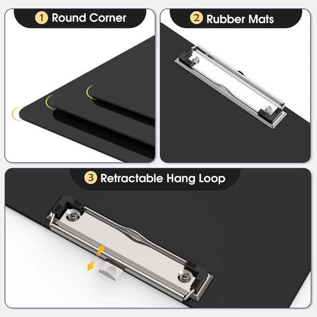 Plastic Clipboards, Black 8.5x11 Clip Board Black 1