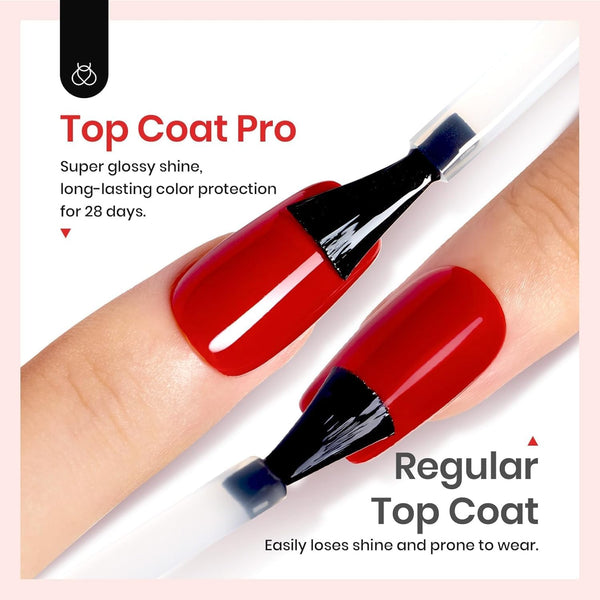 Beetles Extra Glossy Gel Top Coat 1Pcs 15ml | Clear No Wipe Top Coat Gel Polish High Shine Long Lasting Nail Surface Protection Manicure Gifts for