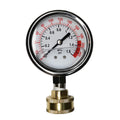 Stainless Steel 304 Liquid Filled Water Pressure Test Gauge,0-220psi, 2-1/2" Dial Display,Oil Gauge.Female 3/4" GHT Garden Hose Thread.