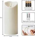 Homemory 4"x9" Outdoor Waterproof Flameless Candles with Timers and Remote Control, Battery Operated Candles, LED Plastic Candles, Ivory White,
