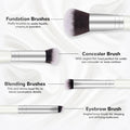 START MAKERS 2-in-1 Makeup Brushes Dual-ended Contouring Foundation Brush 2 Pack Concealer Brush Face Eyebrow Eyeshadow Brush for Liquid, Powder,