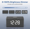 ANJANK Wooden Bluetooth Speaker Alarm Clock with Fm Radio, Wireless Charging Station for iPhone/Samsung, USB Charger Port, Dimmable Display, Sleep