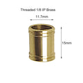ECUDIS 10 PCS Lamp Pipe Brass Coupling 0.6 Inch Long 1/8 IP for Lamp Rod and Light Fixture Assemlby or Repair Lamp Tube Threaded Locknuts