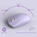 Wireless Keyboard and Mouse Combo Silent for Office and Home(Purple)