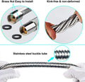 Pre-rinse Sprayer Hose Replacement Kit for Commercial Kitchen Sink Faucet, 44” Length Stainless Commercial Dish Spray Hose Parts