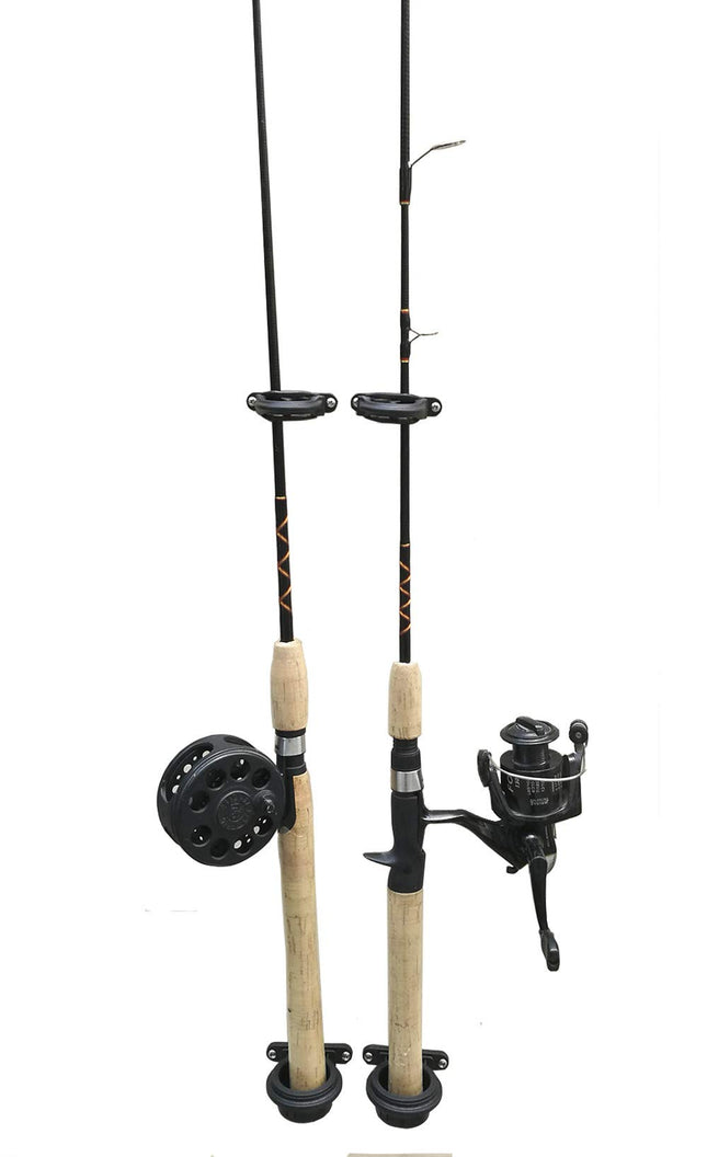 Brocraft (Set of 2) Fishing Wall Rod Holders/Fishing Rod Storage -Black
