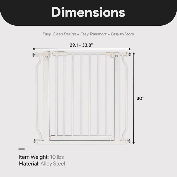 BalanceFrom Easy Walk-Thru Safety Gate for Doorways and Stairways with Auto-Close/Hold-Open Features, 30-Inch Tall, Fits 29.1-33.8 Inch Openings,