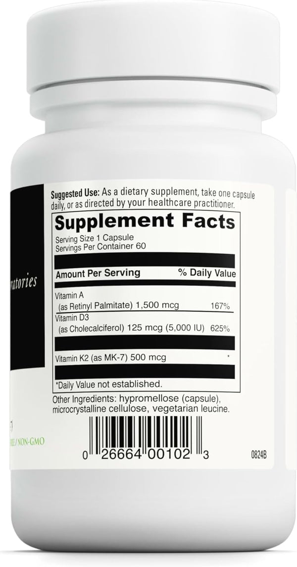 Davinci Labs ADK - Helps Support Bone, Heart & Immune Health* - Dietary Supplement with Vitamins A, D3 & K2 (As MK-7) - Vegetarian, Gluten Free &