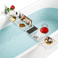 Yieach Iuxury Bathtub Trays for Tub,Expandable Bath Shelf over Tub,Clear Bath Table,Bath Board,Bath Caddy Tray and Bath Tub Accessories for Women