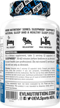 Evlution Nutrition Herbal Complex Sleep Supplements for Adults Gentle Sleep Support Adult Melatonin Pills with Valerian L-Tryptophan Lemon Balm