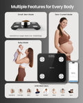 Scale for Body Weight, Digital Smart Bathroom Weight Scale with BMI, Body Fat, Muscle Mass, Accurate 20 Body Composition Scale, 10.2" Compact