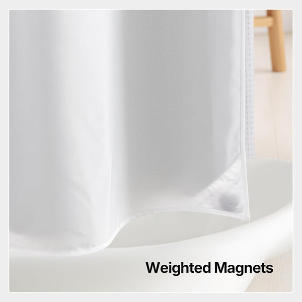 River Dream Fabric Snap in Shower Curtain Liner Replacement,White,70x54 | with Magnets,Detachable Liner,Quick Dry，Machine Washable，Fit for River