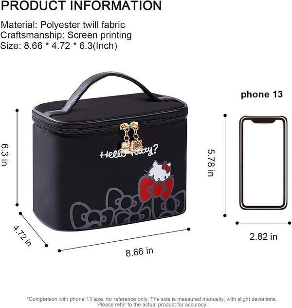 AmBealla Makeup Bag Large Waterproof Cosmetic Bags with Makeup Brush Holder, Cute Printed Makeup Organizer for Women Traveling,Portable Toiletry