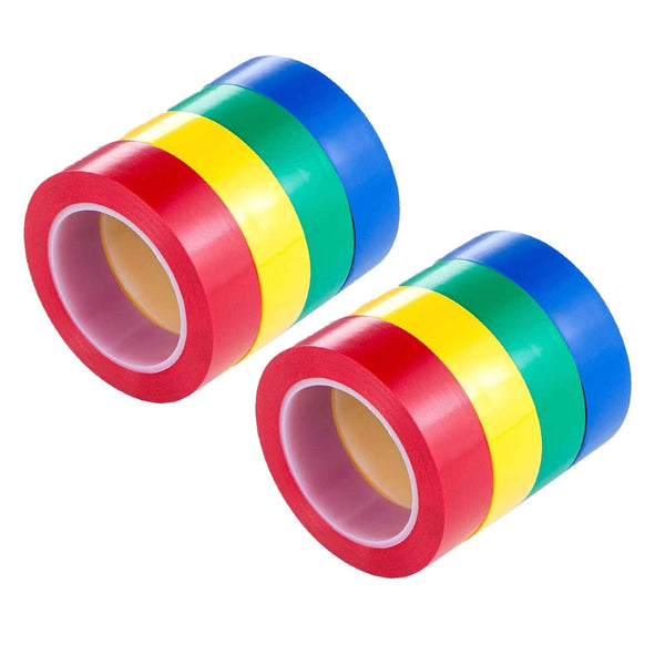 Electrical Tape 8 Rolls, 4 Colors Blue Green Red Yellow, Suitable for Professional Electrician Repair, Household appliances, Automotive Equipment,