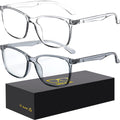 Oilway Blue-Light Blocking Glasses Computer Reading/Gaming/TV/Phones Glasses Fashion Anti Eyestrain Glasses for Women Men（A4 Gray + Transparent）