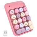 MOFII Wireless Number Pads - Pink Numeric Keypad 18 Keys USB 2.4G round Keycap Colorful Extensions Keypads, Financial Accounting Portable Numpad