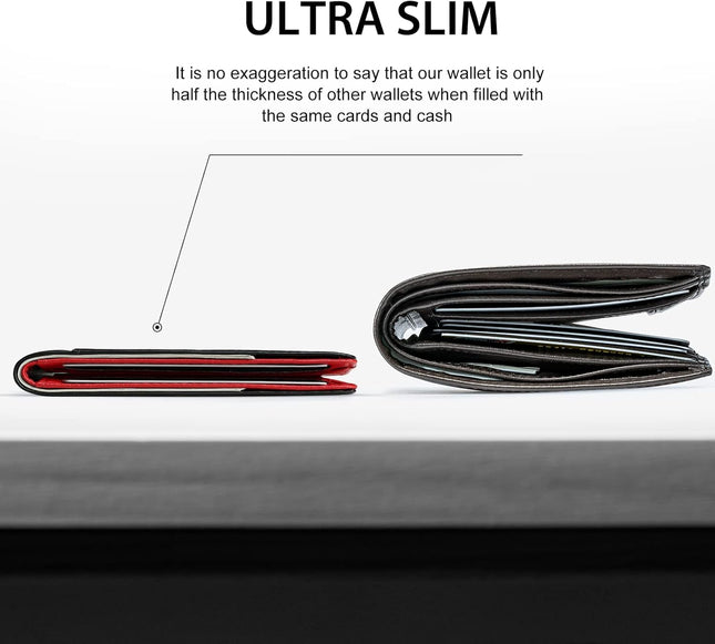GSOIAX Mens Slim Wallet RFID Blocking Bifold Wallets for Men Minimalist Genuine 
