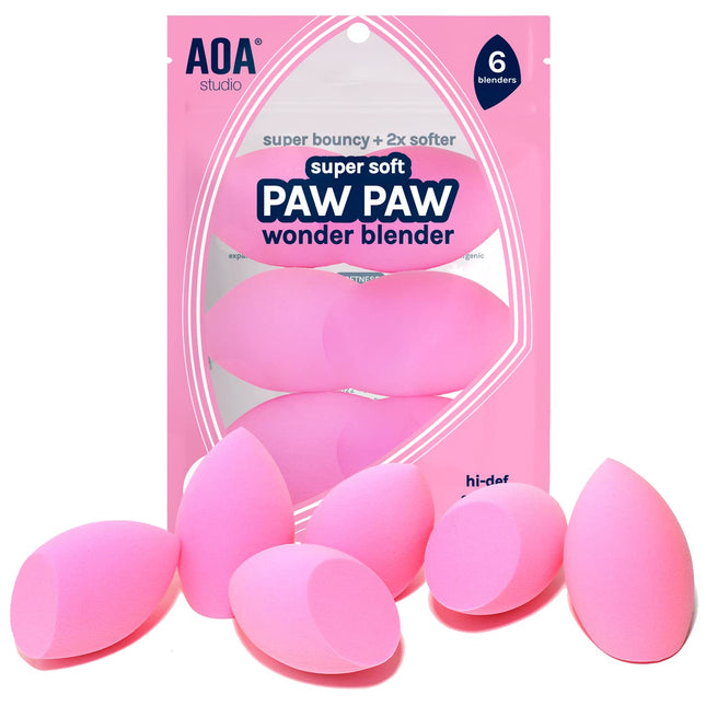 AOA Studio Collection Makeup Sponge Set Makeup Blender Latex Free and High-Definition Super Soft Set of 6 Makeup Blender