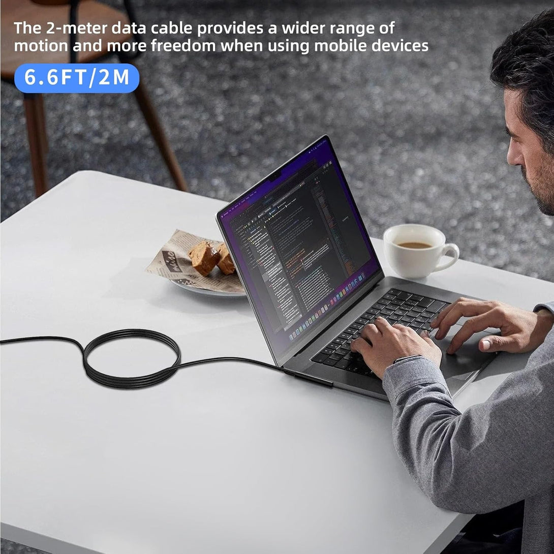 P45W USB-C Charger Cable 15V 3A Compatible with Microsoft Surface Pro 3/5/6/7Go3/2/1 Laptop 4/3/2/1 Type-C to Surface Nylon Braided Cable Power Supply - 2-Pack Black 6.6Ft