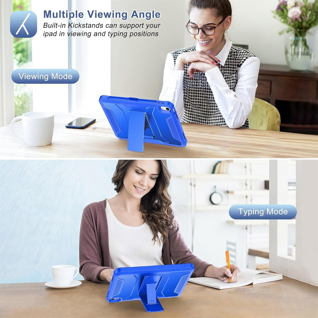 Soke Case for Ipad (A16) 11Th Generation 11-Inch 2025, Ipad 10Th Generation 10.9-Inch 2022, with Built-In Screen Protector and Kickstand, Rugged Full Body Protective Cover - Abyss Blue