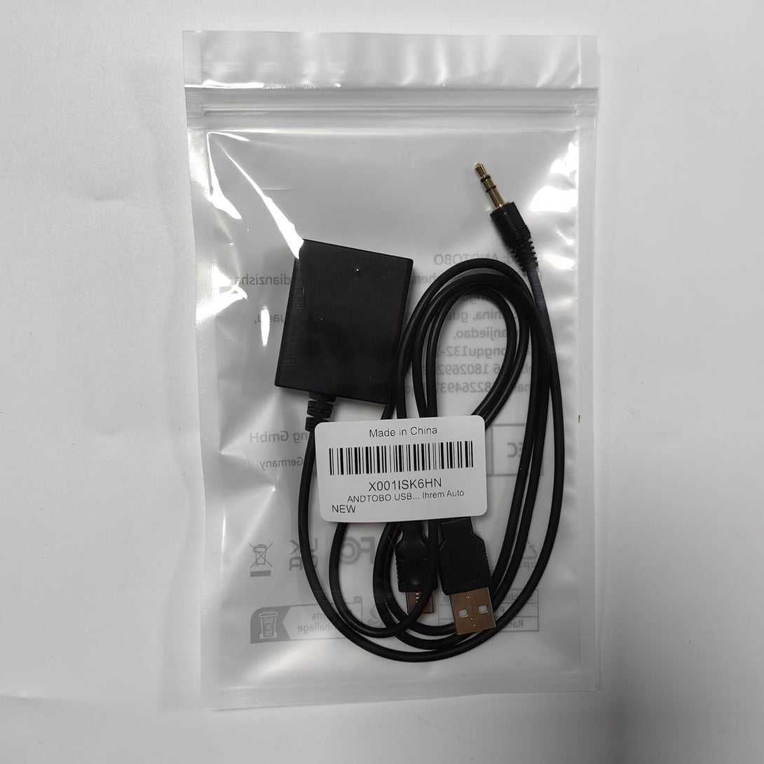 ANDTOBO USB to Aux Audio Adapter, 3.5Mm Male to USB Female, Car Music Player
