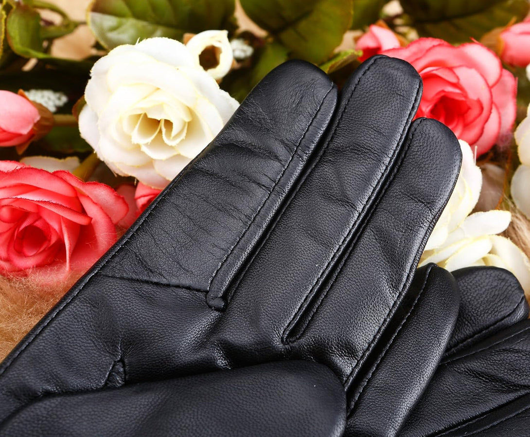 Women'S Italian Leather Gloves Lambskin Winter Comfort Gloves (Touchscreen or Non-Touchscreen)