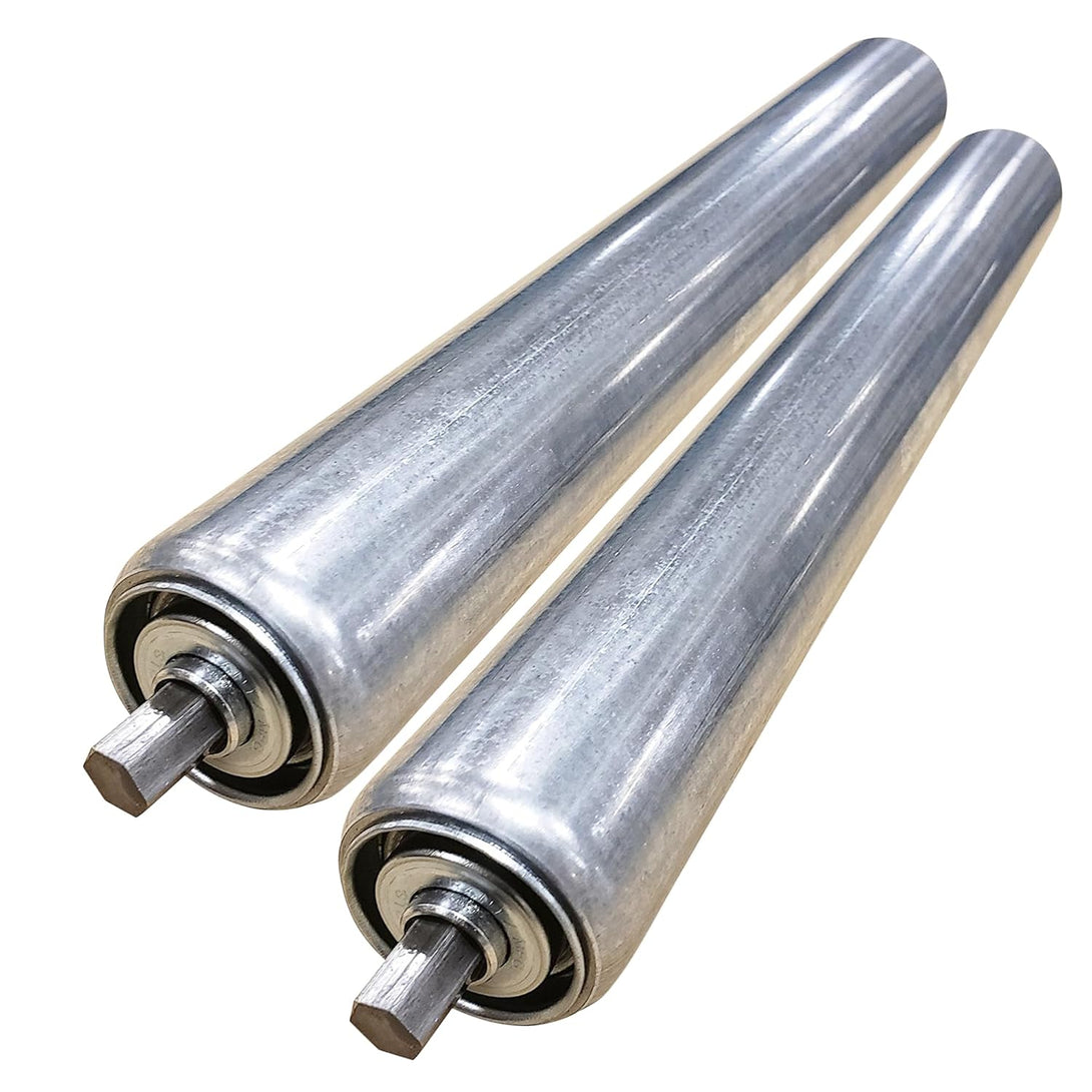 Ultimation Heavy Duty Conveyor Rollers-Galvanized Steel Gravity Roller, 36" between Frame, 1.5" Diameter, Durable Steel Rollers for Conveyor Systems and Industrial Applications -2-Pack