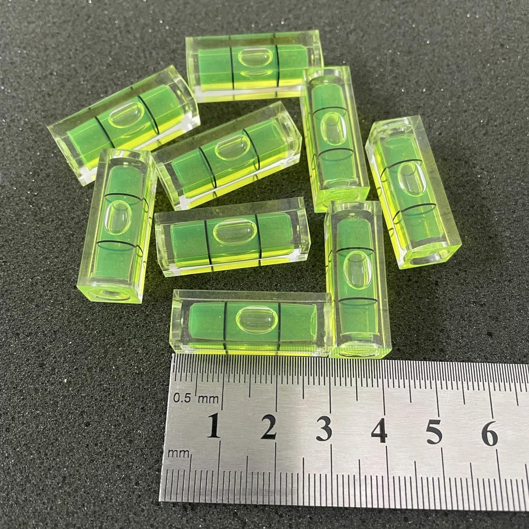 10Pcs Small Bubble Level 10X10X29Mm Mini Square Bubble Spirit Levels Precision Measuring Layout Tools (10X10X29Mm, Non-Magnetic)