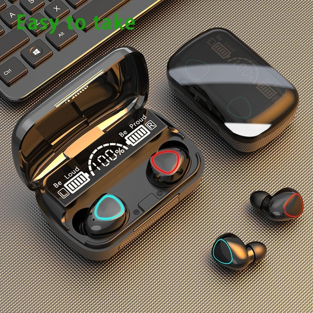 True Wireless Earbuds M10, Bluetooth 5.1 Headphones with Touch Control, Built-In Mic, Immersive HD Sound, Auto Pairing, IPX5 Waterproof, Long Playtime for Sports/Travel