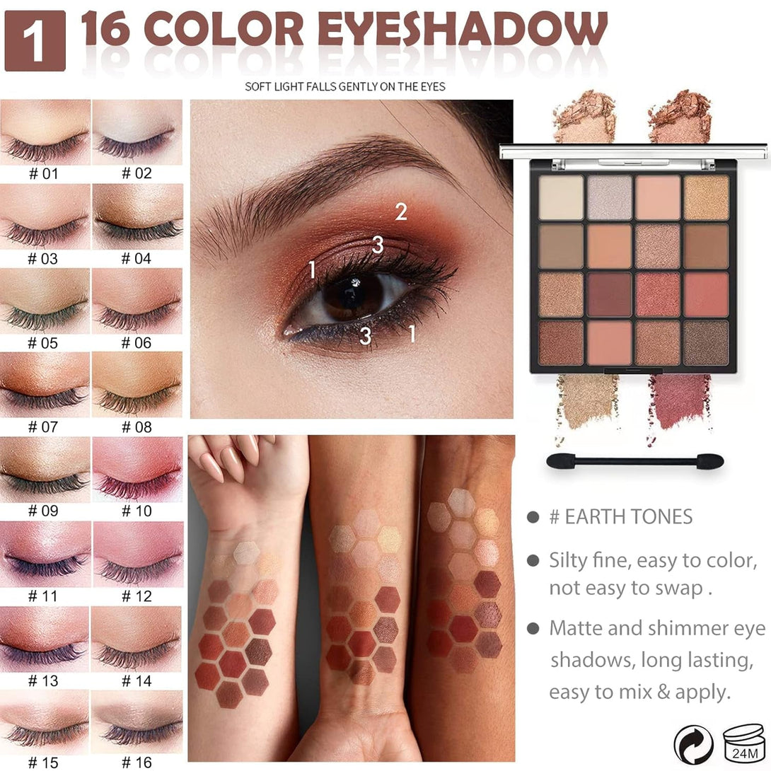 All in One Makeup Kit for Women Full Kit, Basic Cosmetics Kit for Beginner & Professionals, Eye Makeup Set Tween Girl, Make up Kits for Teenagers, Makeup Gift Set for Girls, Women & Teens(16-Sloth)