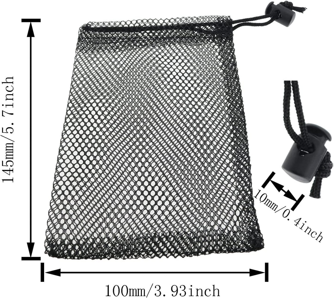 Small Mesh Bags 5PCS Black Nylon Mesh Drawstring Bags Durable Drawstring Net Bag Small Travel Stuff