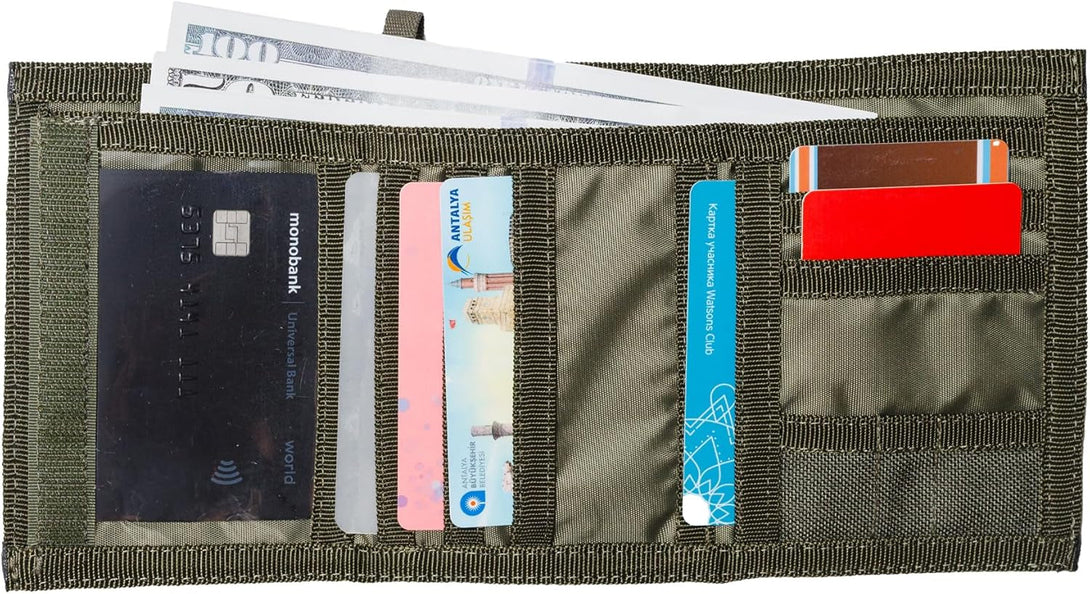 Chameleon Trifold Men Nylon Wallet - Military Tactical Mens Wallets- ID Card Holder - Canvas Thin Front Pocket Travel Wallet -Coin Zipper Pocket