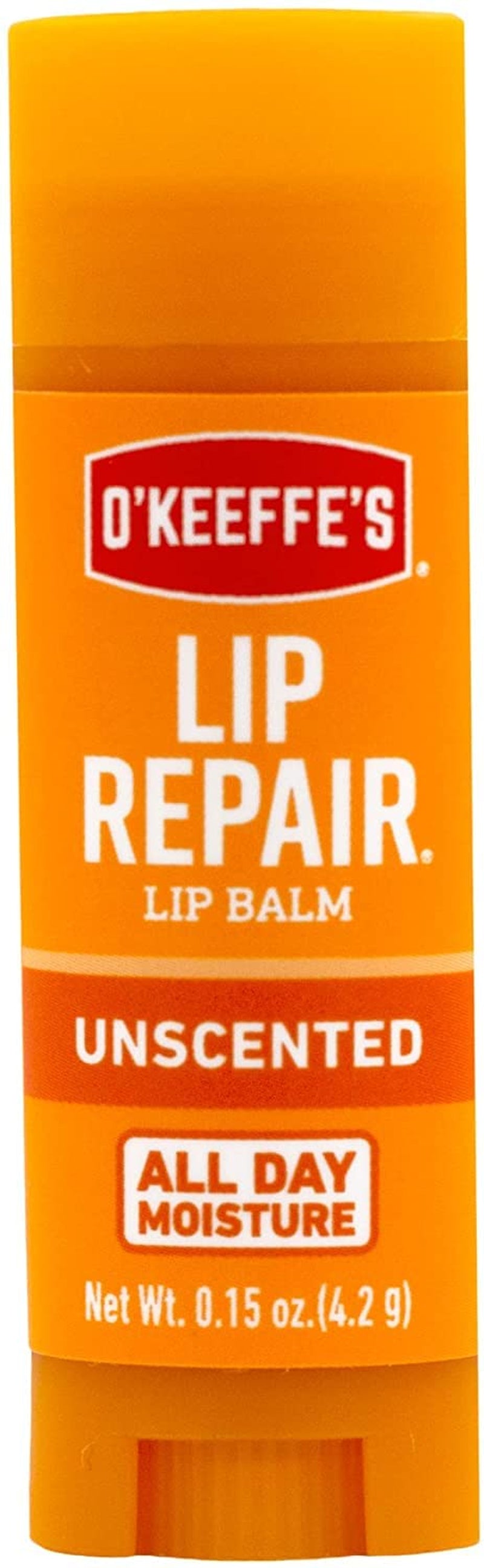 O'Keeffe'S Unscented Lip Repair Lip Balm for Dry, Cracked Lips, Stick, (Pack of 5)