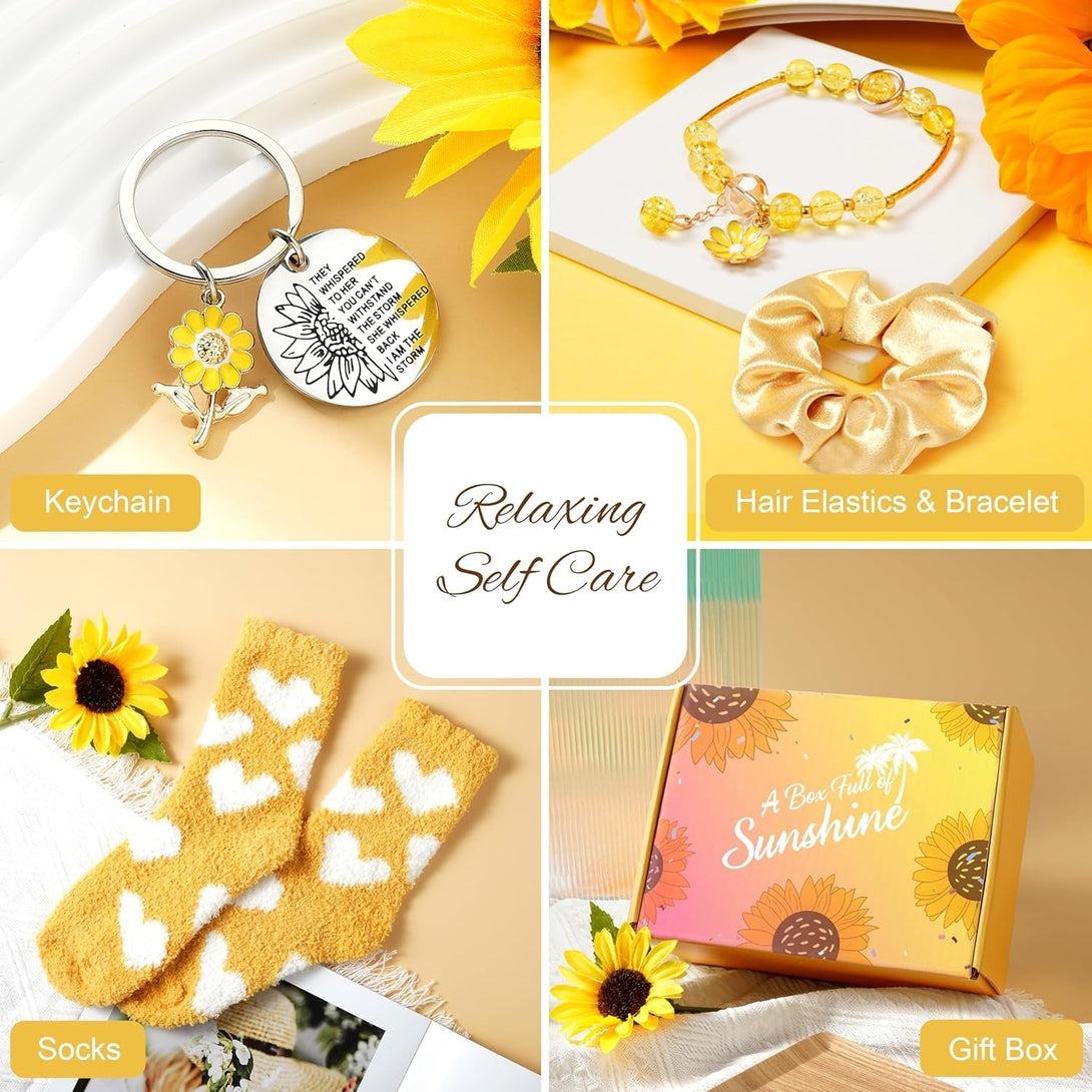 Birthday Gifts for Women, Sunflower Get Well Soon Gifts, Feel Better Gift Care Package for Women, Her, Sister, Mom, Best Friends, Surgery Recovery, Thinking of You Gift Basket