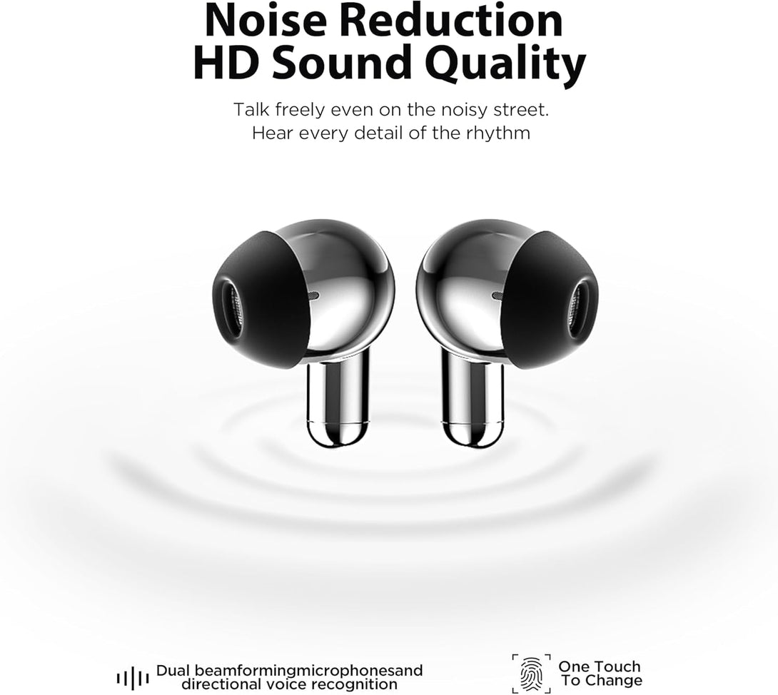 AI Language Translation Earbuds Real-Time 2-Way Translator with 143 Languages & Accents, 3-1 Wireless Earbuds Smart Touch Control, 60H Earbuds for Travel Business Learning, Fit Ios and Android V-01